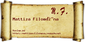 Mattiza Filoména névjegykártya